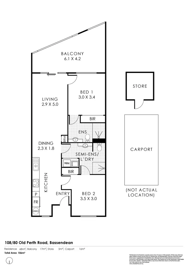 Floorplan of Homely apartment listing, 108/80 Old Perth Road, Bassendean WA 6054