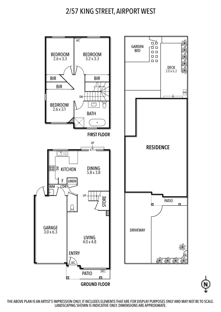 Floorplan of Homely townhouse listing, 2/57 King Street, Airport West VIC 3042