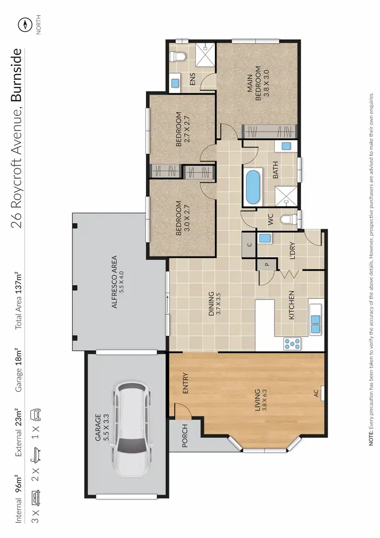 Floorplan of Homely house listing, 26 Roycroft Avenue, Burnside VIC 3023