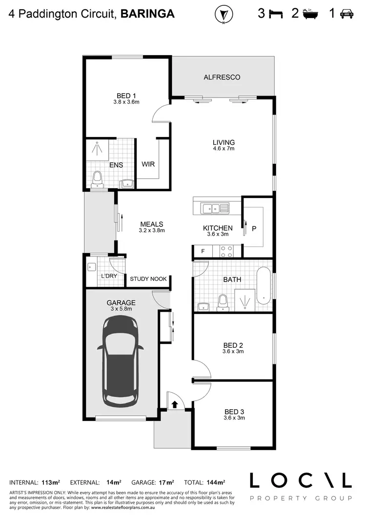 Floorplan of Homely house listing, 4 Paddington Circuit, Baringa QLD 4551