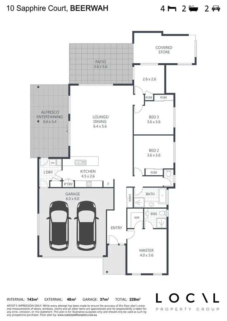 Floorplan of Homely house listing, 10 Sapphire Court, Beerwah QLD 4519
