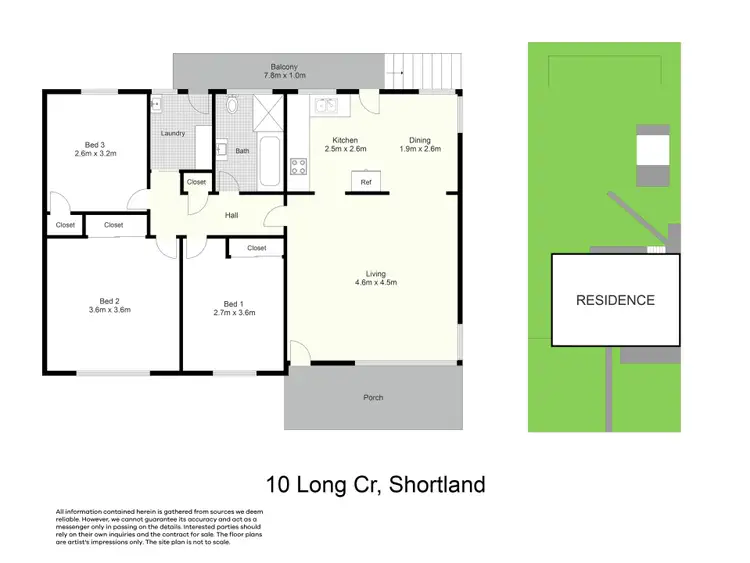 Floorplan of Homely house listing, 10 Long Crescent, Shortland NSW 2307