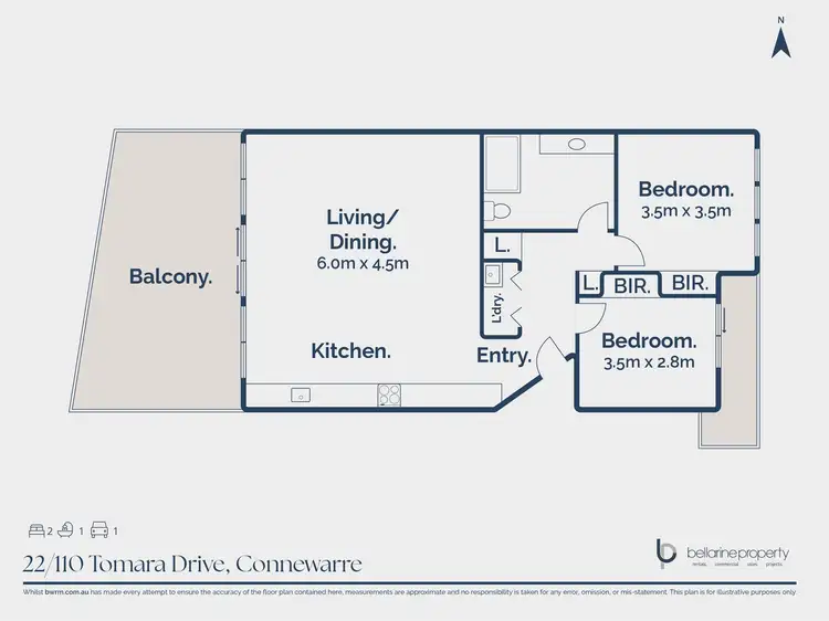 Floorplan of Homely apartment listing, 22/110 Tomara Drive, Connewarre VIC 3227