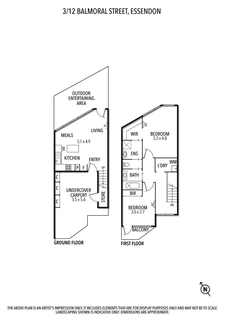 Floorplan of Homely townhouse listing, 3/12 Balmoral Street, Essendon VIC 3040