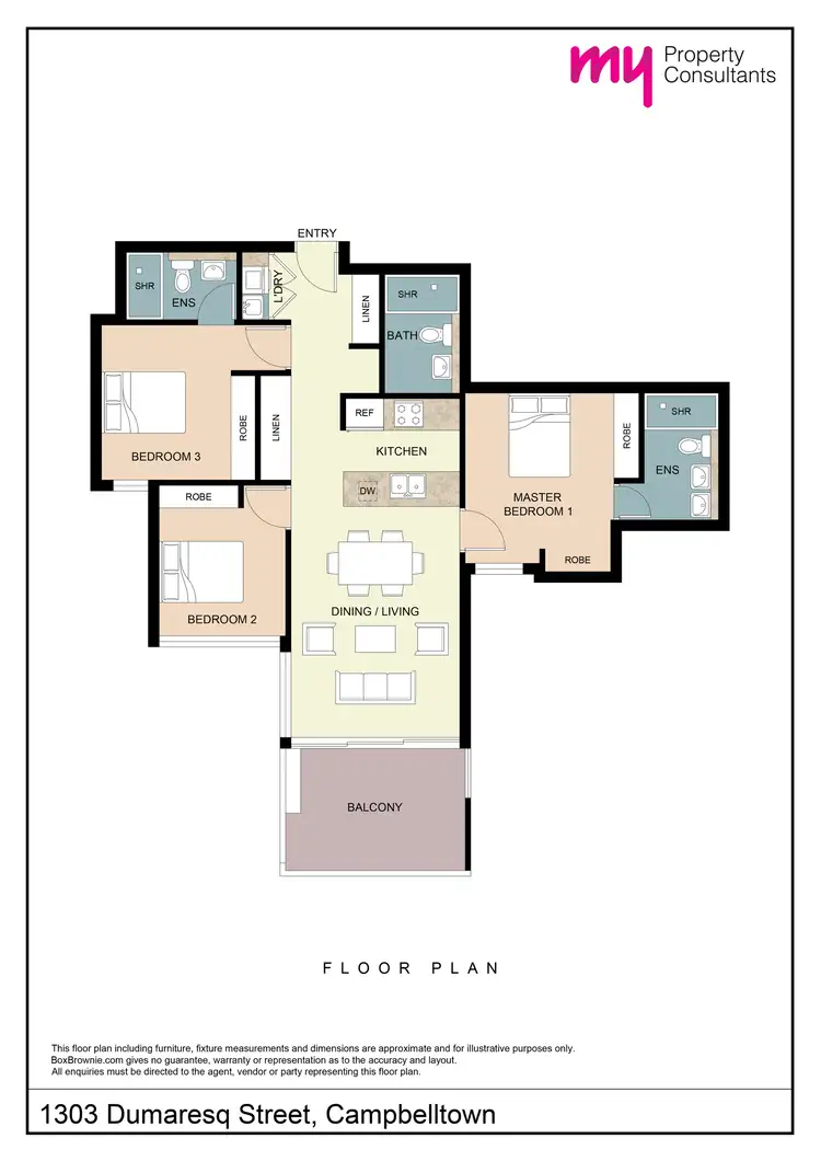 Floorplan of Homely apartment listing, 1303/8 Dumaresq Street, Campbelltown NSW 2560