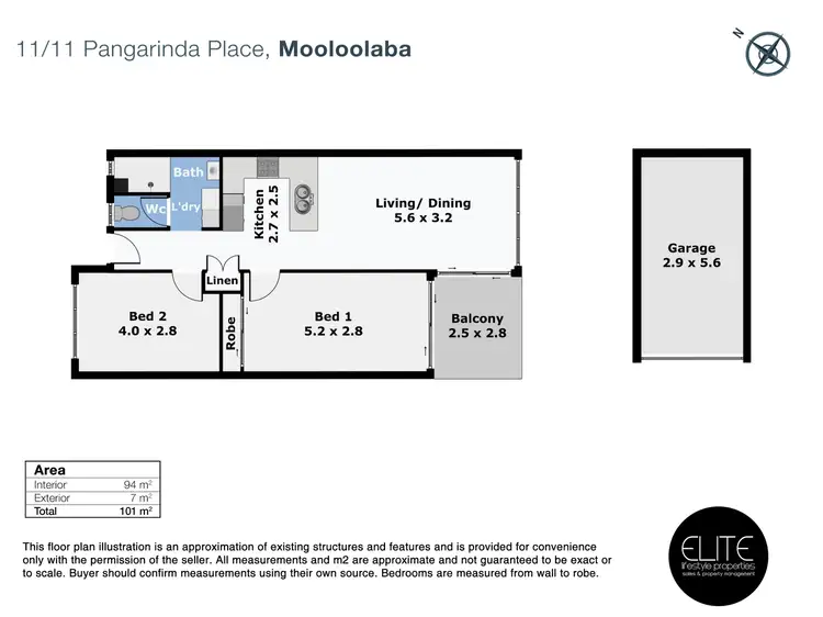 Floorplan of Homely unit listing, 11/11-13 Pangarinda Place, Mooloolaba QLD 4557
