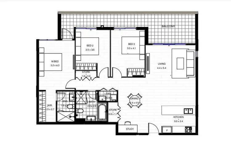 Floorplan of Homely apartment listing, 208/5 Manchester Drive, Schofields NSW 2762