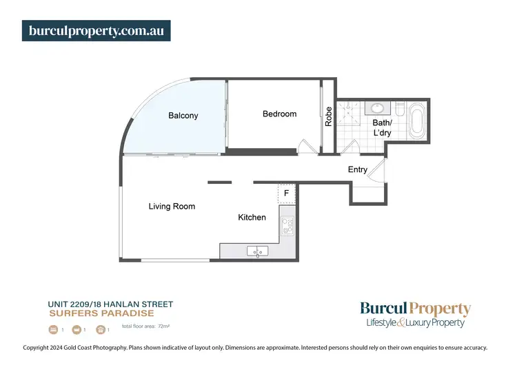 Floorplan of Homely apartment listing, 2209/18 Hanlan Street, Surfers Paradise QLD 4217