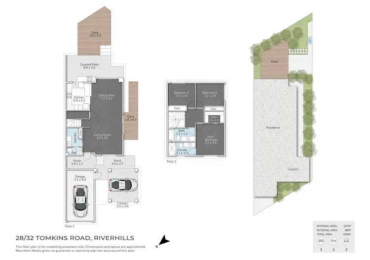 Floorplan of Homely townhouse listing, 28/32 Tomkins Road, Riverhills QLD 4074