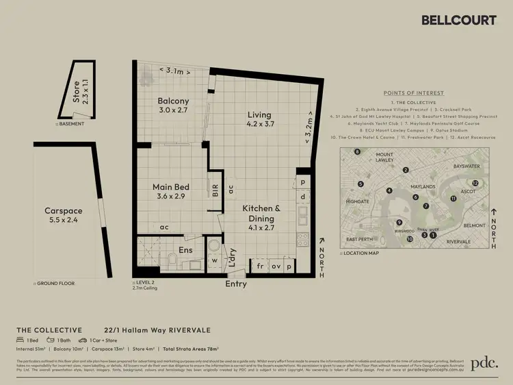 Floorplan of Homely apartment listing, 22/1 Hallam Way, Rivervale WA 6103
