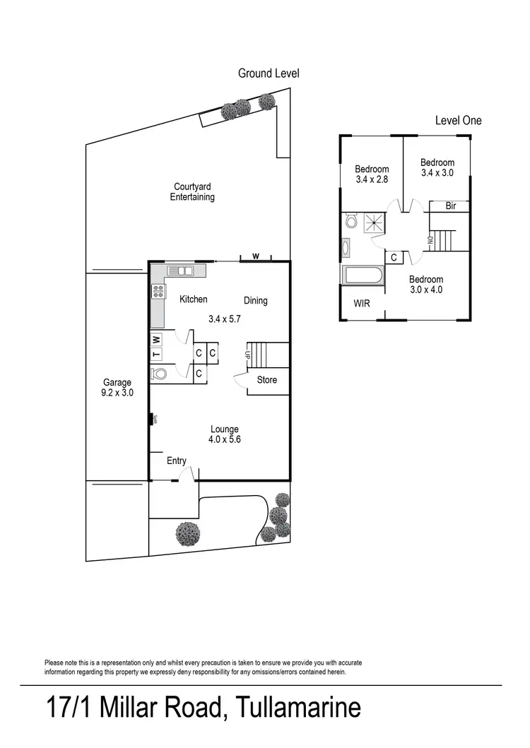 Floorplan of Homely townhouse listing, 17/1 Millar Road, Tullamarine VIC 3043
