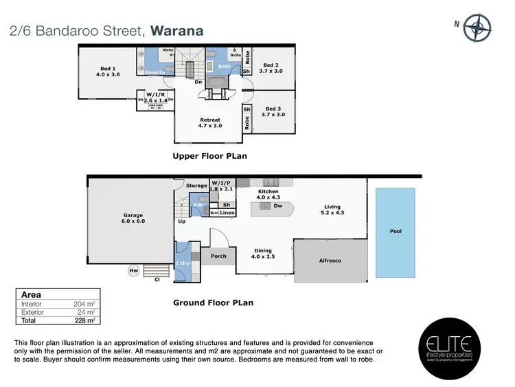 Floorplan of Homely semi-detached listing, B/6 Bandaroo Street, Warana QLD 4575