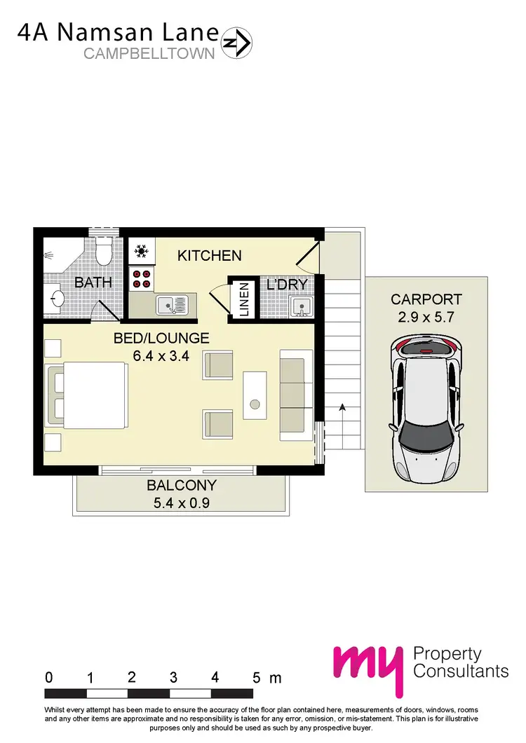 Floorplan of Homely studio listing, 4A Namsan Lane, Campbelltown NSW 2560