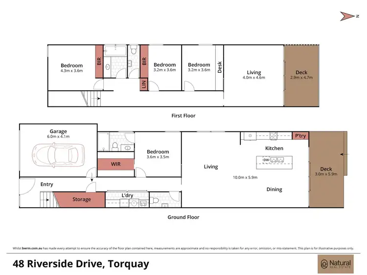 Floorplan of Homely townhouse listing, 48 Riverside Drive, Torquay VIC 3228