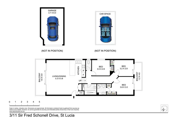 Floorplan of Homely apartment listing, 3/11 Sir Fred Schonell Drive, St Lucia QLD 4067
