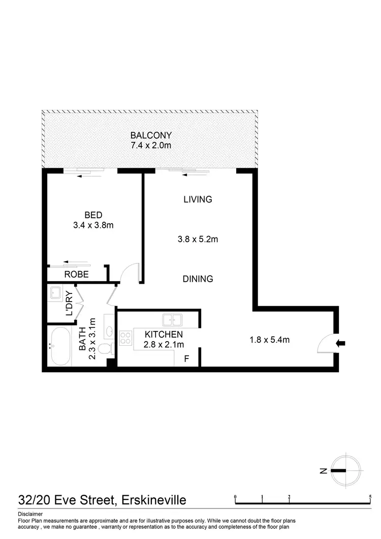 Floorplan of Homely apartment listing, 32/20 Eve Street, Erskineville NSW 2043