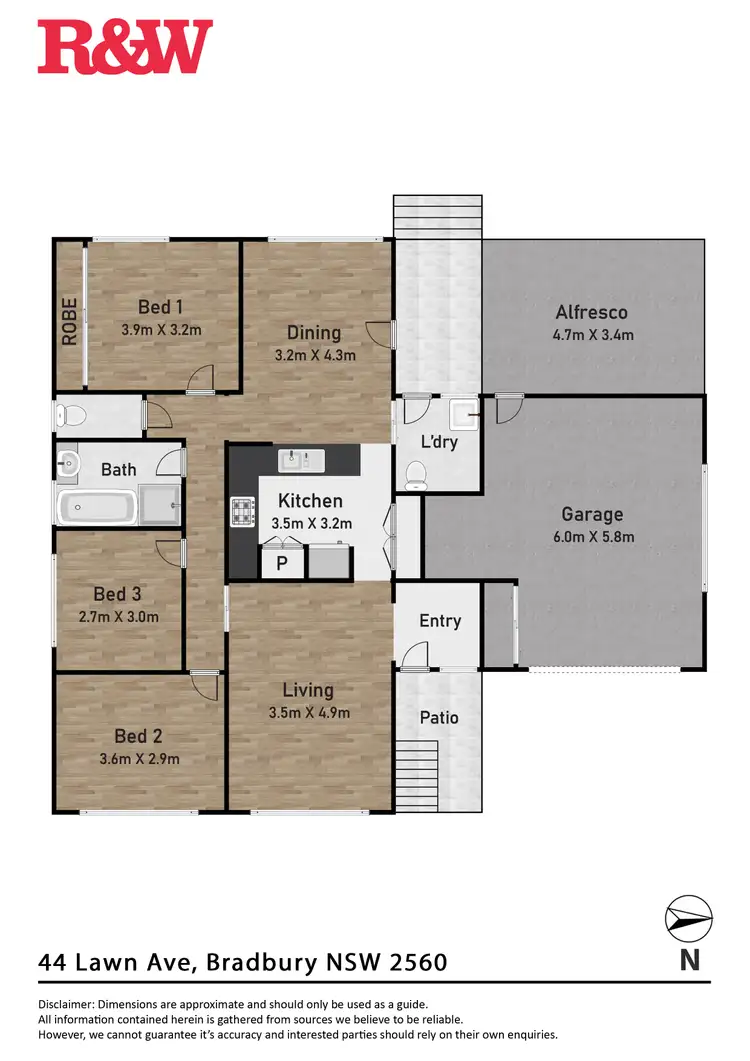 Floorplan of Homely house listing, 44 Lawn Avenue, Bradbury NSW 2560