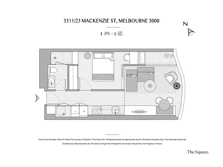 Floorplan of Homely apartment listing, 3311/23 Mackenzie St, Melbourne VIC 3000