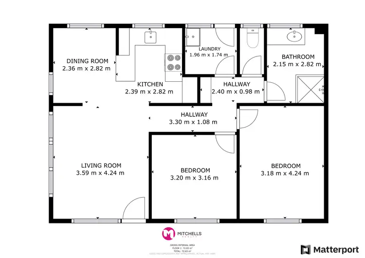 Floorplan of Homely unit listing, 1/454 Esplanade, Torquay QLD 4655