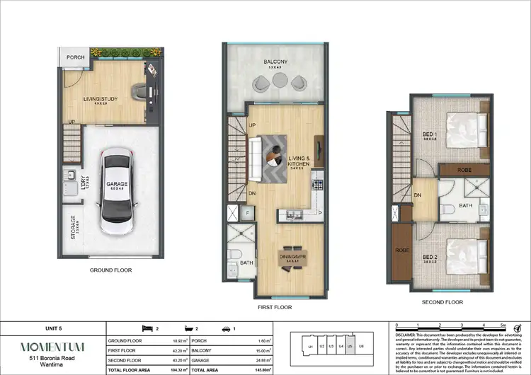 Floorplan of Homely townhouse listing, Lot 5/511 Boronia Road, Wantirna VIC 3152