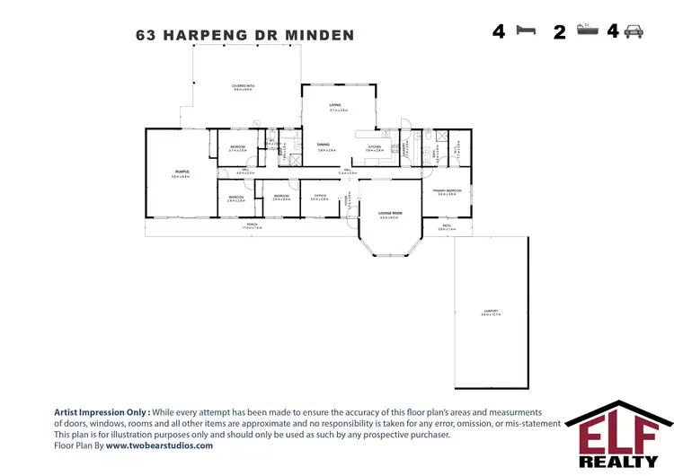 Floorplan of Homely house listing, 63 Harpeng Drive, Minden QLD 4311