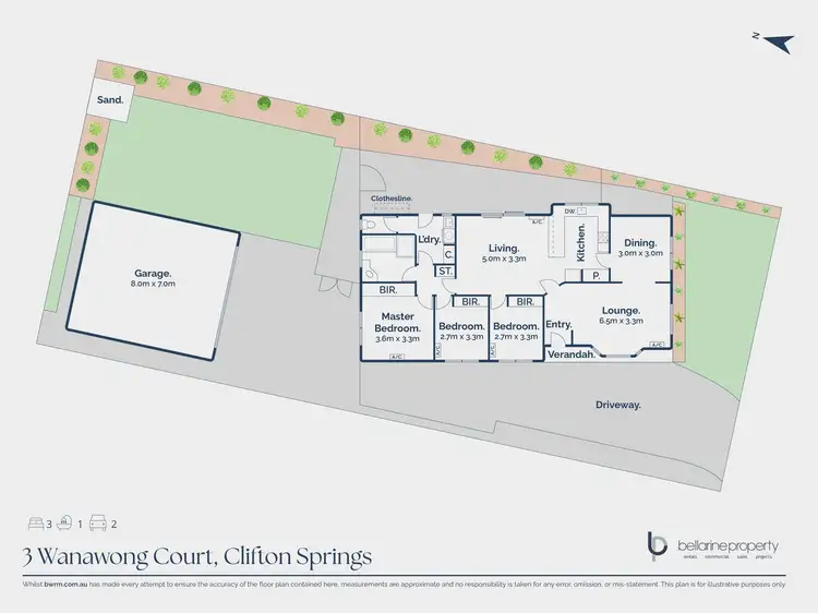Floorplan of Homely house listing, 3 Wanawong Court, Clifton Springs VIC 3222
