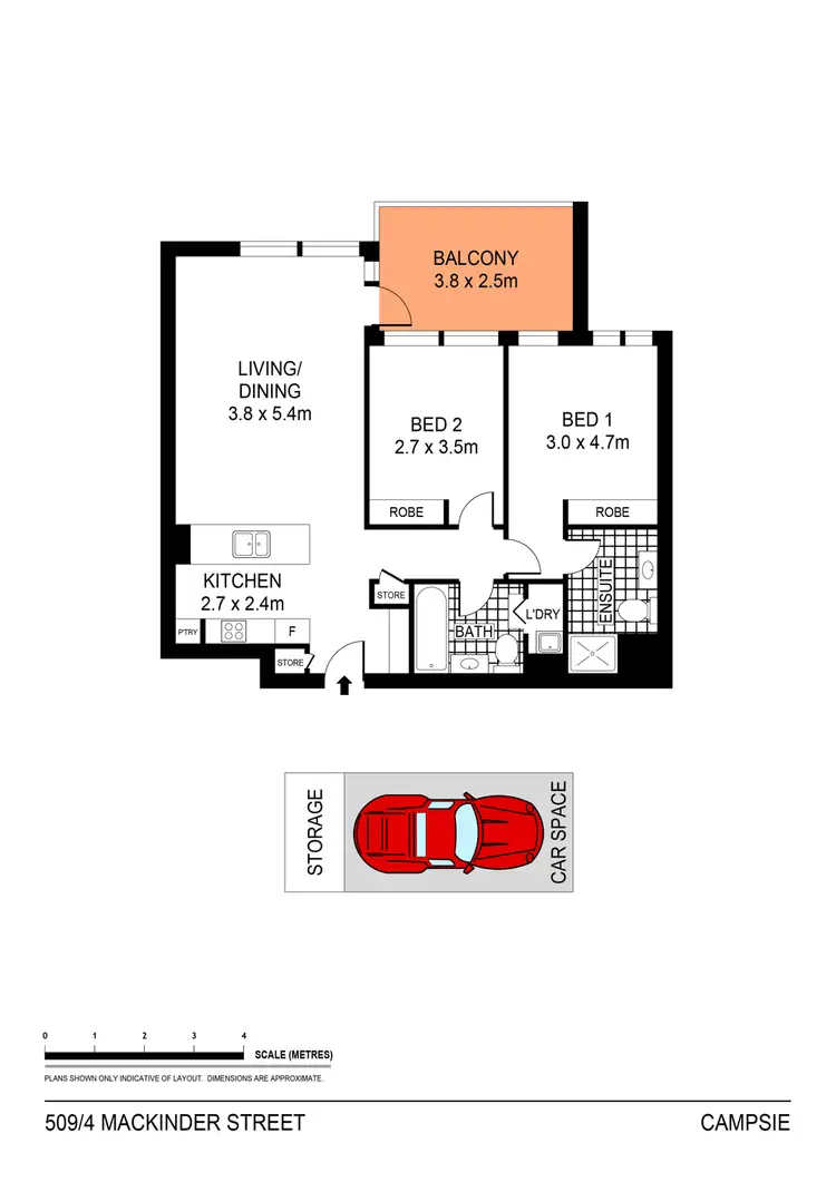 Floorplan of Homely apartment listing, 509/4 Mackinder Street, Campsie NSW 2194