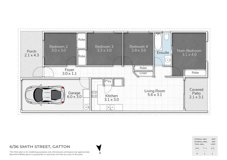 Floorplan of Homely unit listing, 6/36 SMITH STREET, Gatton QLD 4343