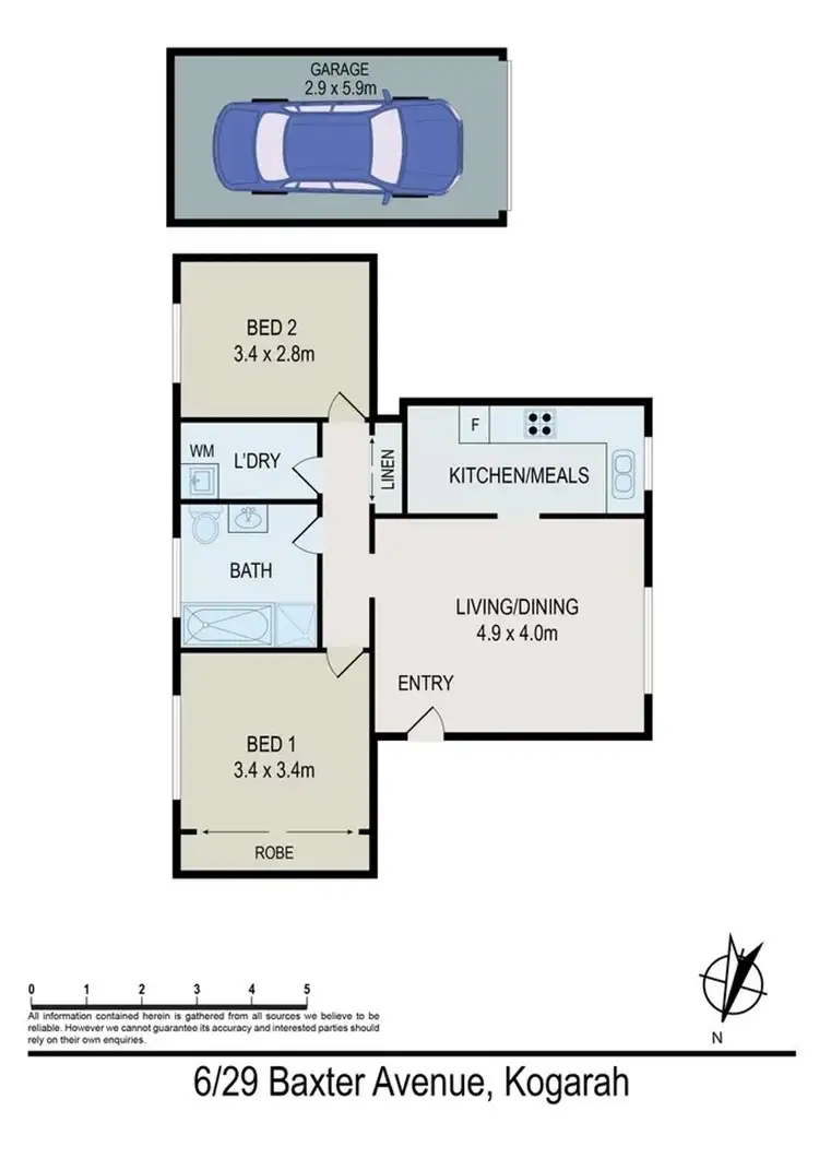 Floorplan of Homely apartment listing, 6/29 - 31 Baxter Avenue, Kogarah NSW 2217