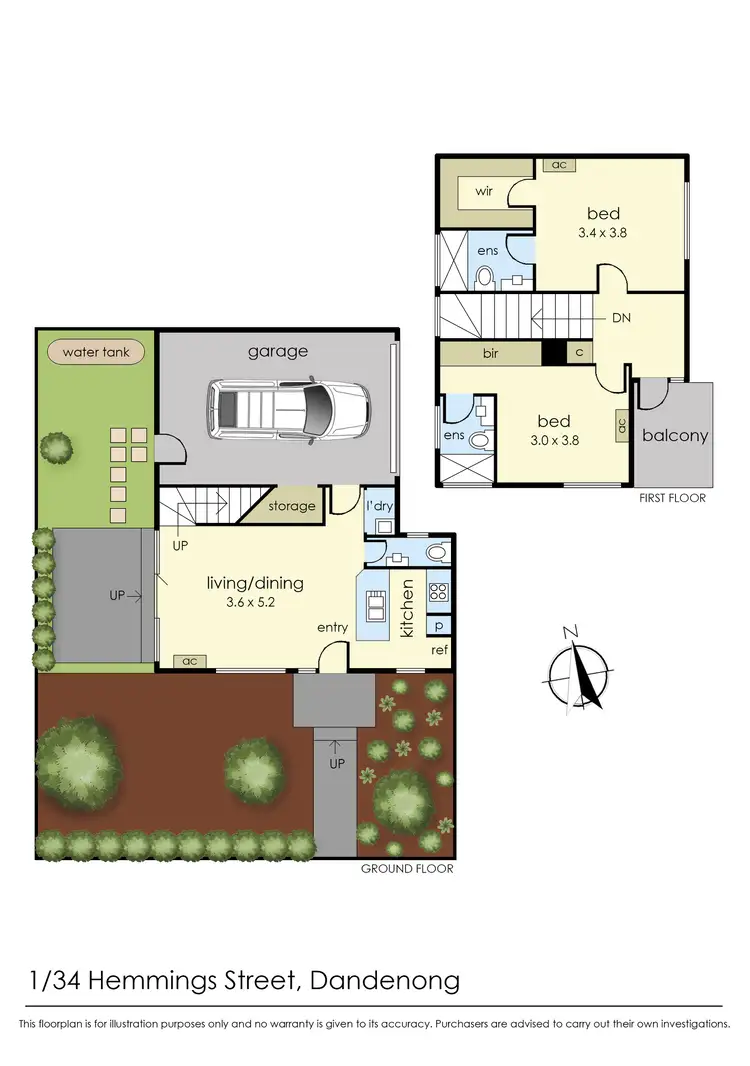 Floorplan of Homely townhouse listing, 1/34 Hemmings Street, Dandenong VIC 3175