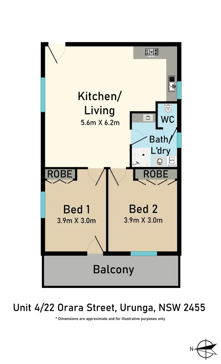 Floorplan of Homely unit listing, 4/22 Orara Street, Urunga NSW 2455