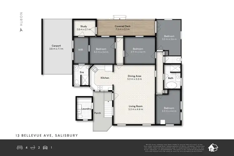 Floorplan of Homely house listing, 13 Bellevue Avenue, Salisbury QLD 4107