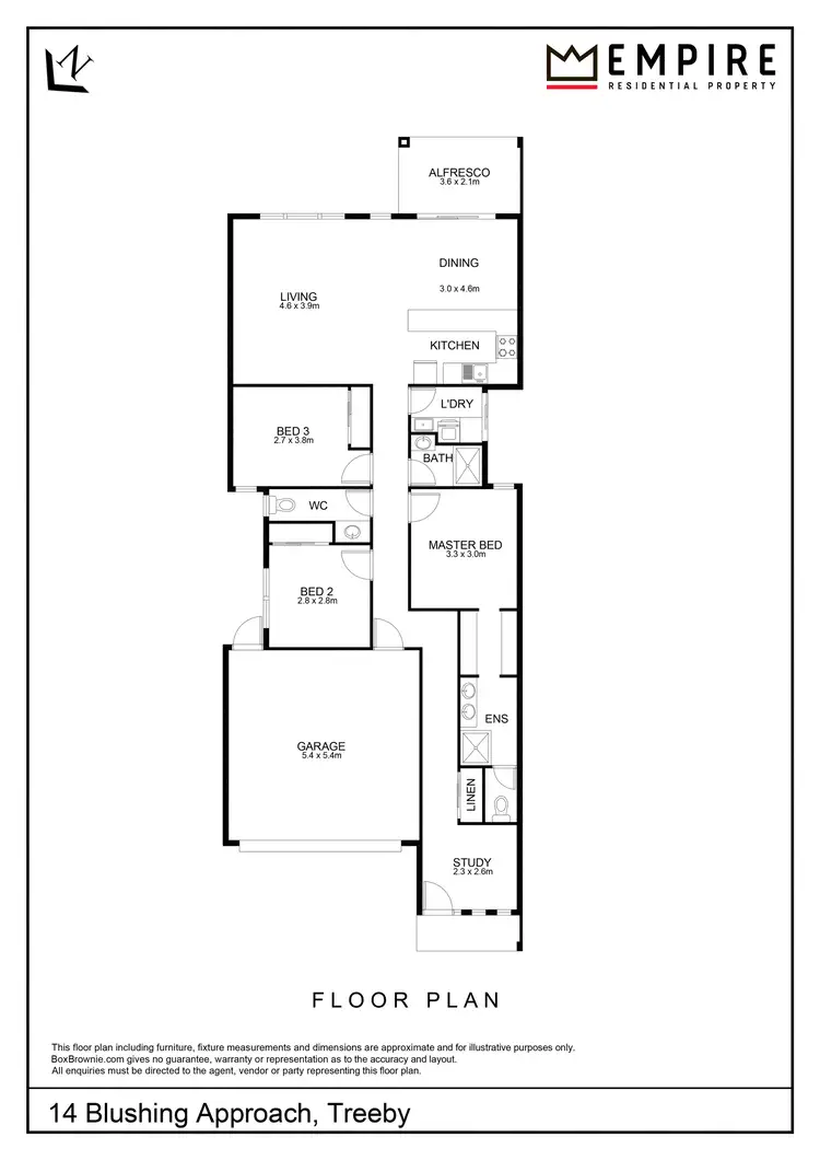 Floorplan of Homely house listing, 14 Blushing Approach, Treeby WA 6164