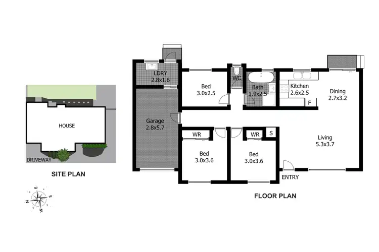Floorplan of Homely townhouse listing, 2/14 First Street, Kingswood NSW 2747