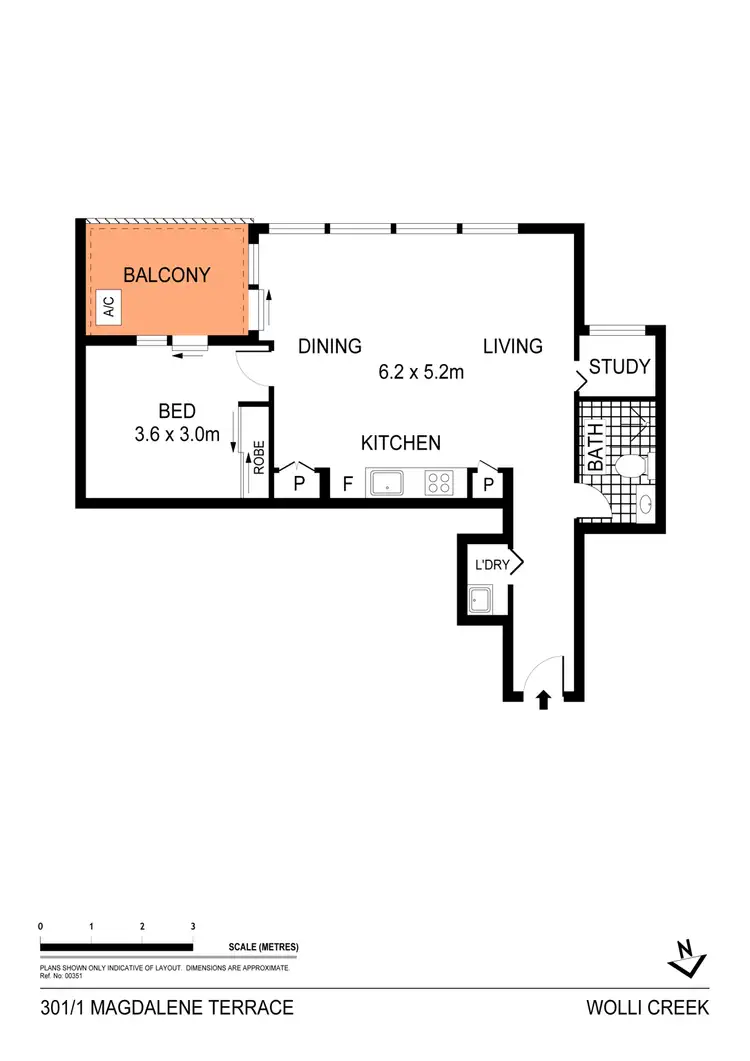 Floorplan of Homely apartment listing, 301/1 Magdalene Terrace, Wolli Creek NSW 2205