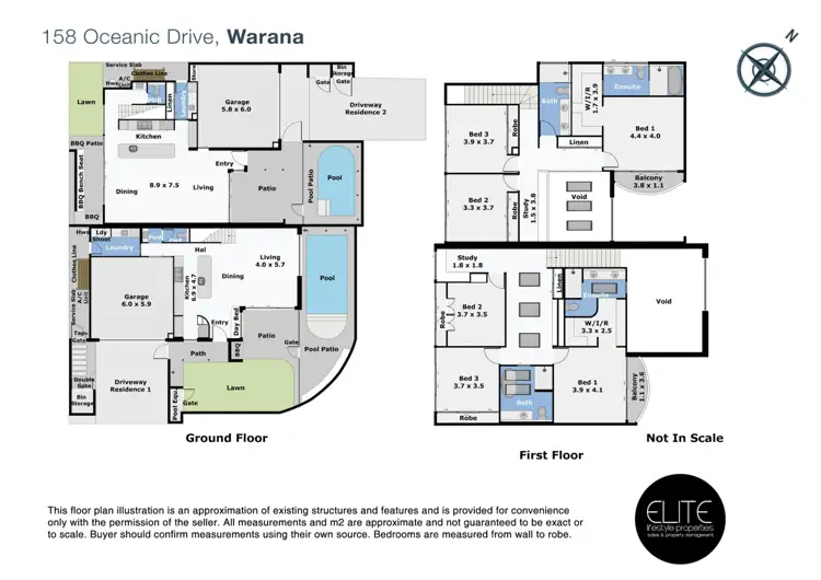 Floorplan of Homely semi-detached listing, 1/158 Oceanic Drive, Warana QLD 4575