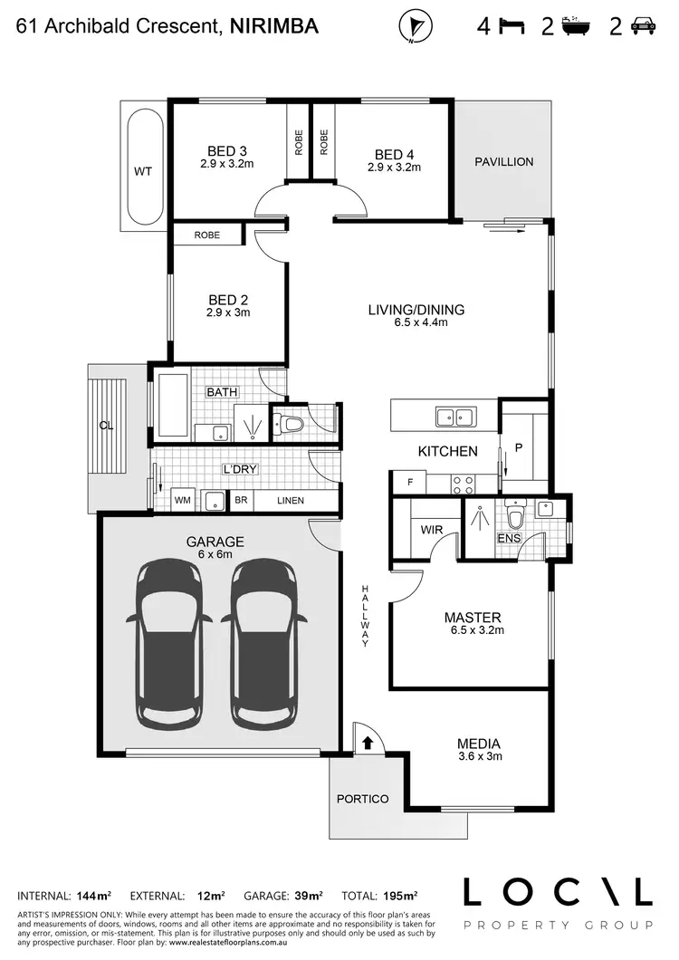 Floorplan of Homely house listing, 61 Archibald Crescent, Nirimba QLD 4551