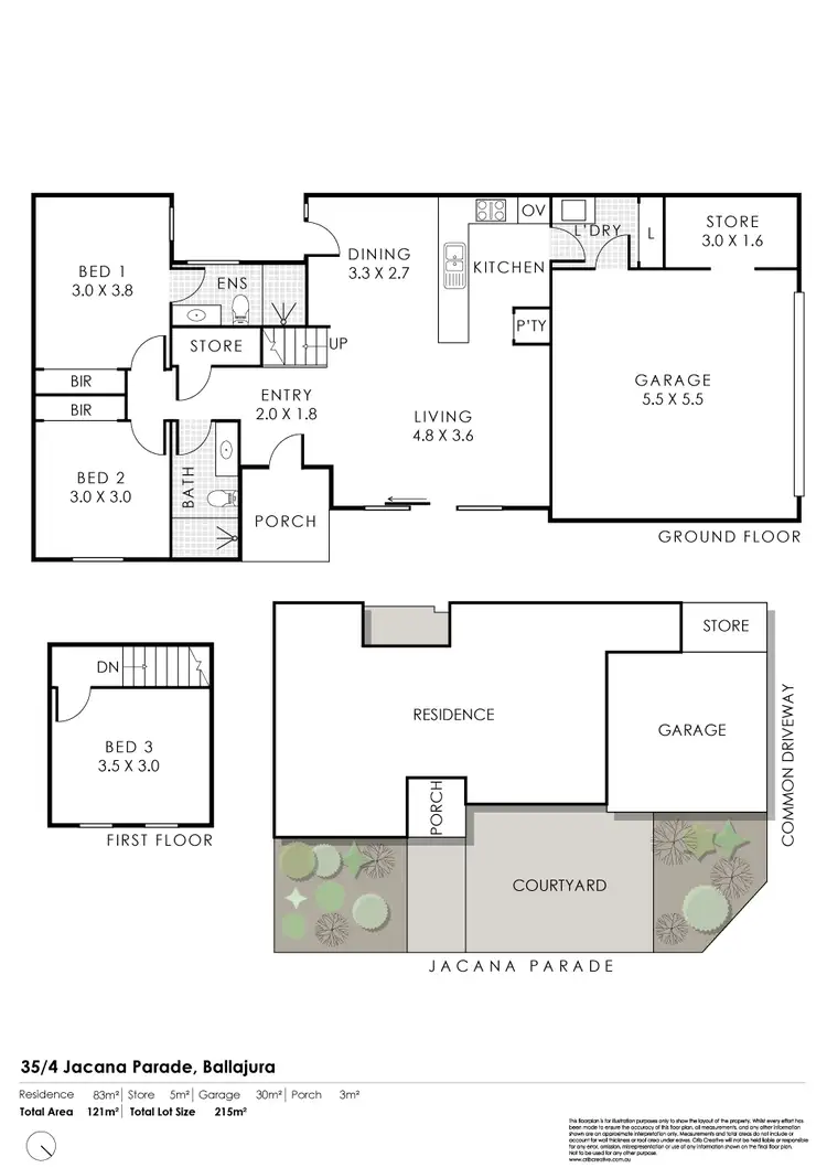 Floorplan of Homely house listing, 35/4 Jacana Parade, Ballajura WA 6066