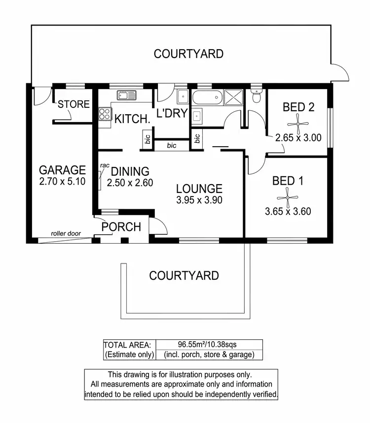 Floorplan of Homely unit listing, 1/1 Sampson Road, Mitchell Park SA 5043