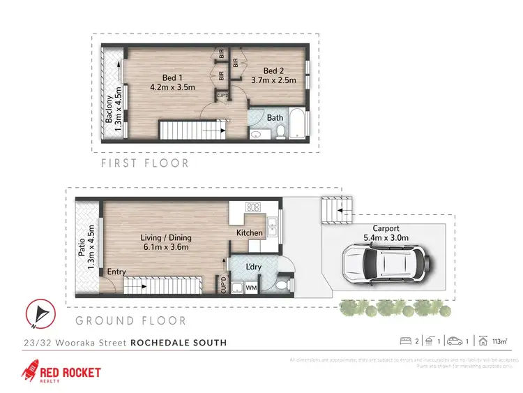 Floorplan of Homely townhouse listing, 23/32 Wooraka Street, Rochedale South QLD 4123