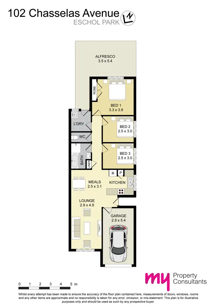 Floorplan of Homely semi-detached listing, 2/102 Chasselas Avenue, Eschol Park NSW 2558
