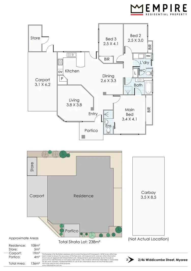 Floorplan of Homely semi-detached listing, 2/46 Widdicombe Street, Myaree WA 6154
