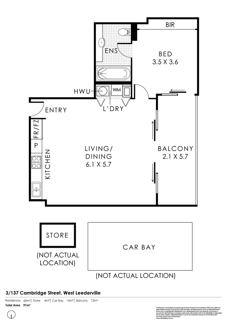 Floorplan of Homely apartment listing, 3/137 Cambridge Street, West Leederville WA 6007