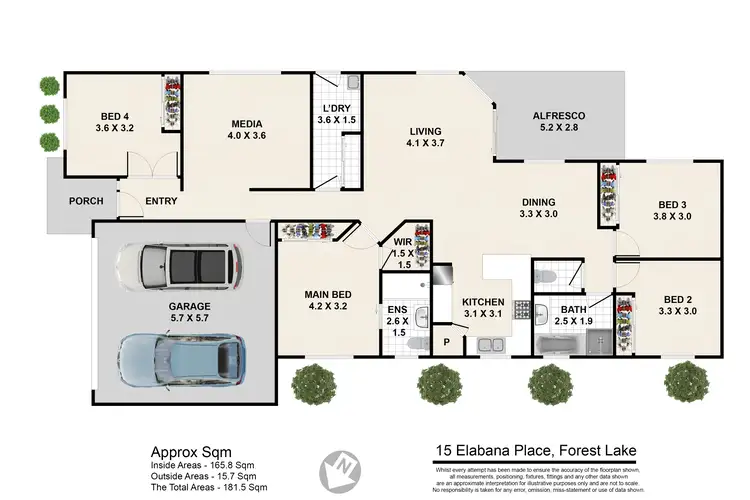 Floorplan of Homely house listing, 15 Elabana Place, Forest Lake QLD 4078