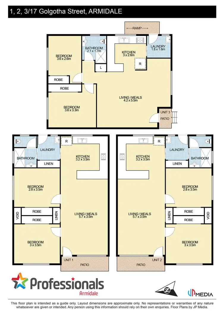 Floorplan of Homely block of units listing, 1-3/17 Golgotha Street, Armidale NSW 2350