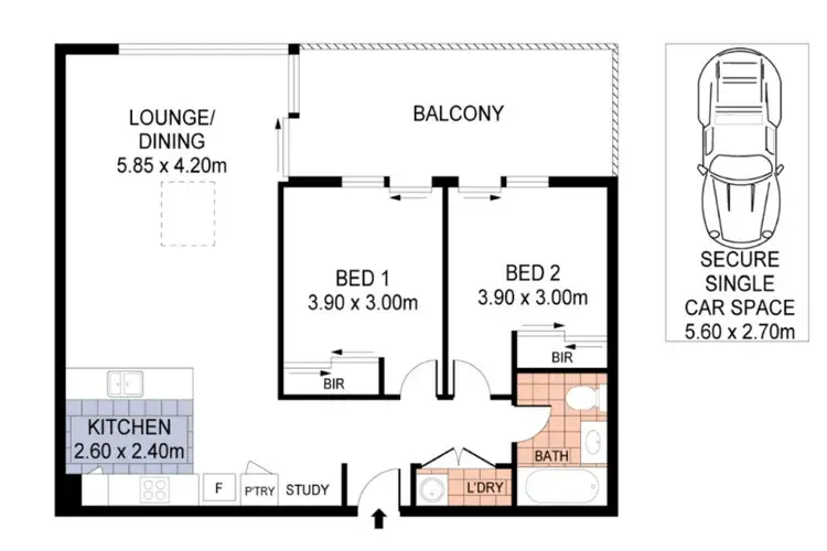 Floorplan of Homely apartment listing, 104/1 Magdalene Terrace, Wolli Creek NSW 2205