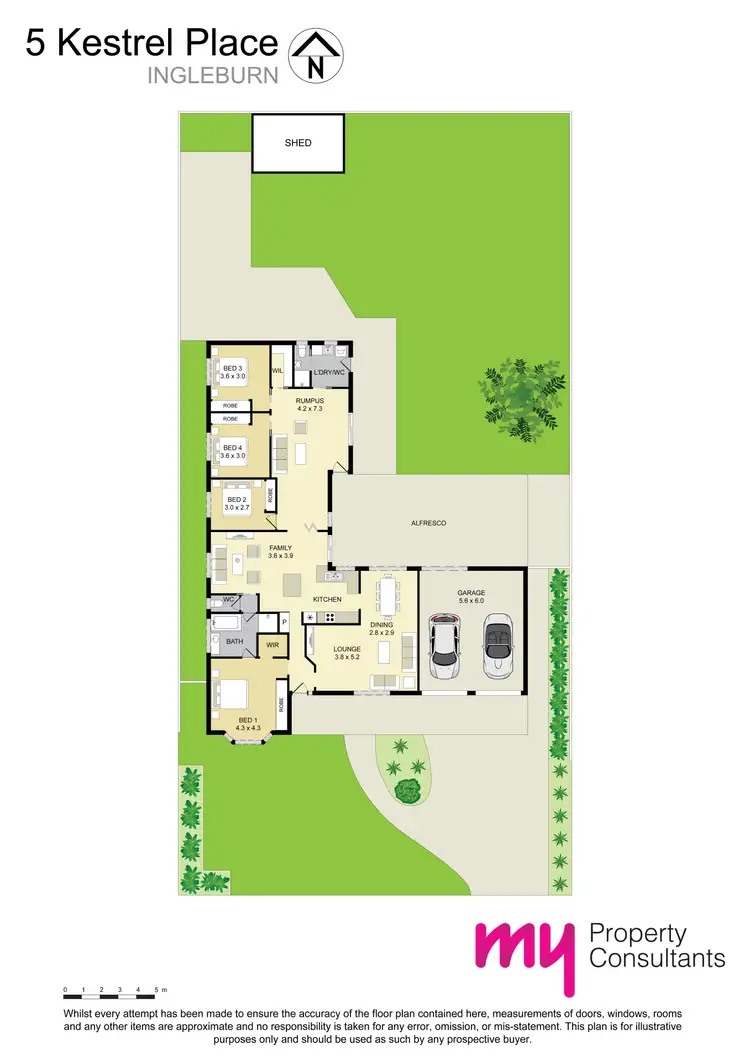Floorplan of Homely house listing, 5 Kestrel Place, Ingleburn NSW 2565