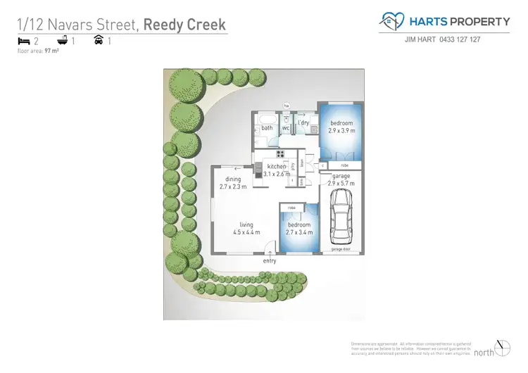 Floorplan of Homely villa listing, 1/12 Navars Street, Reedy Creek QLD 4227