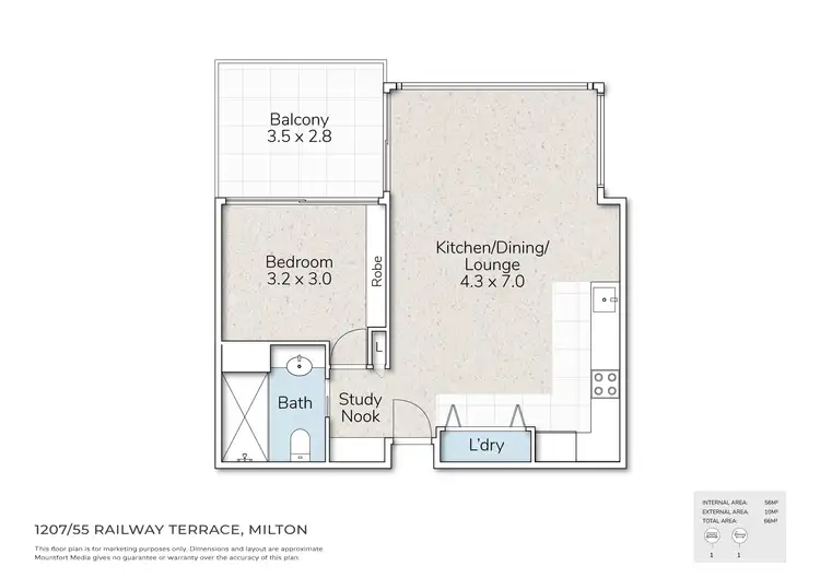 Floorplan of Homely apartment listing, 1207/55 Railway Terrace, Milton QLD 4064