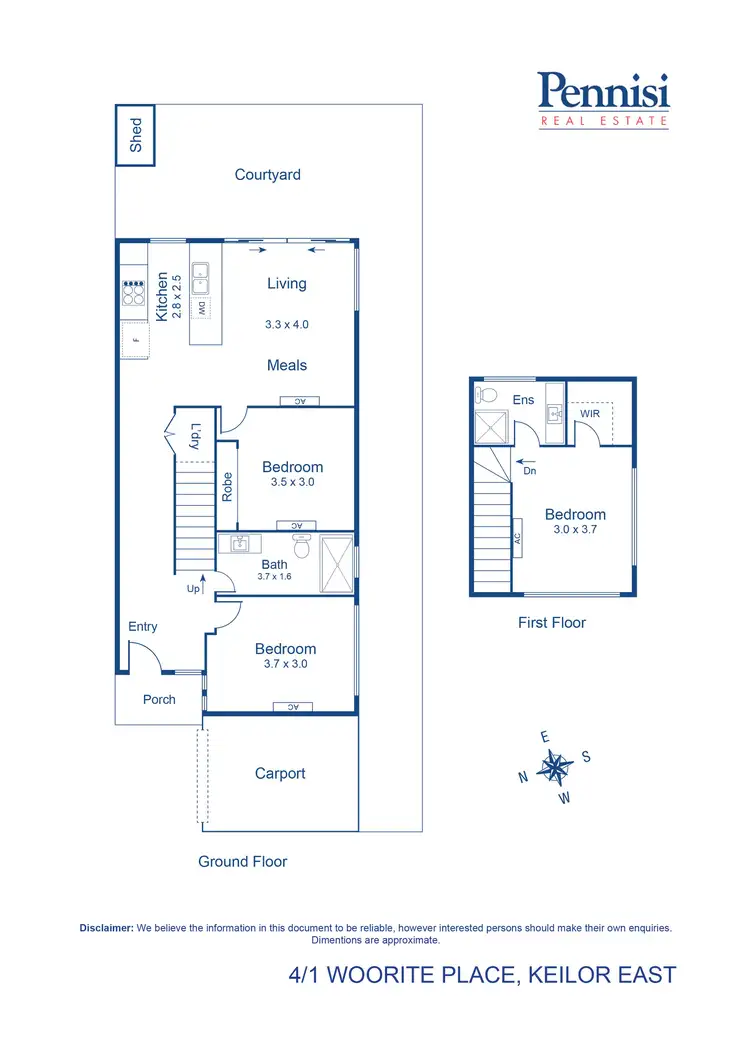 Floorplan of Homely townhouse listing, 4/1 Woorite Place, Keilor East VIC 3033